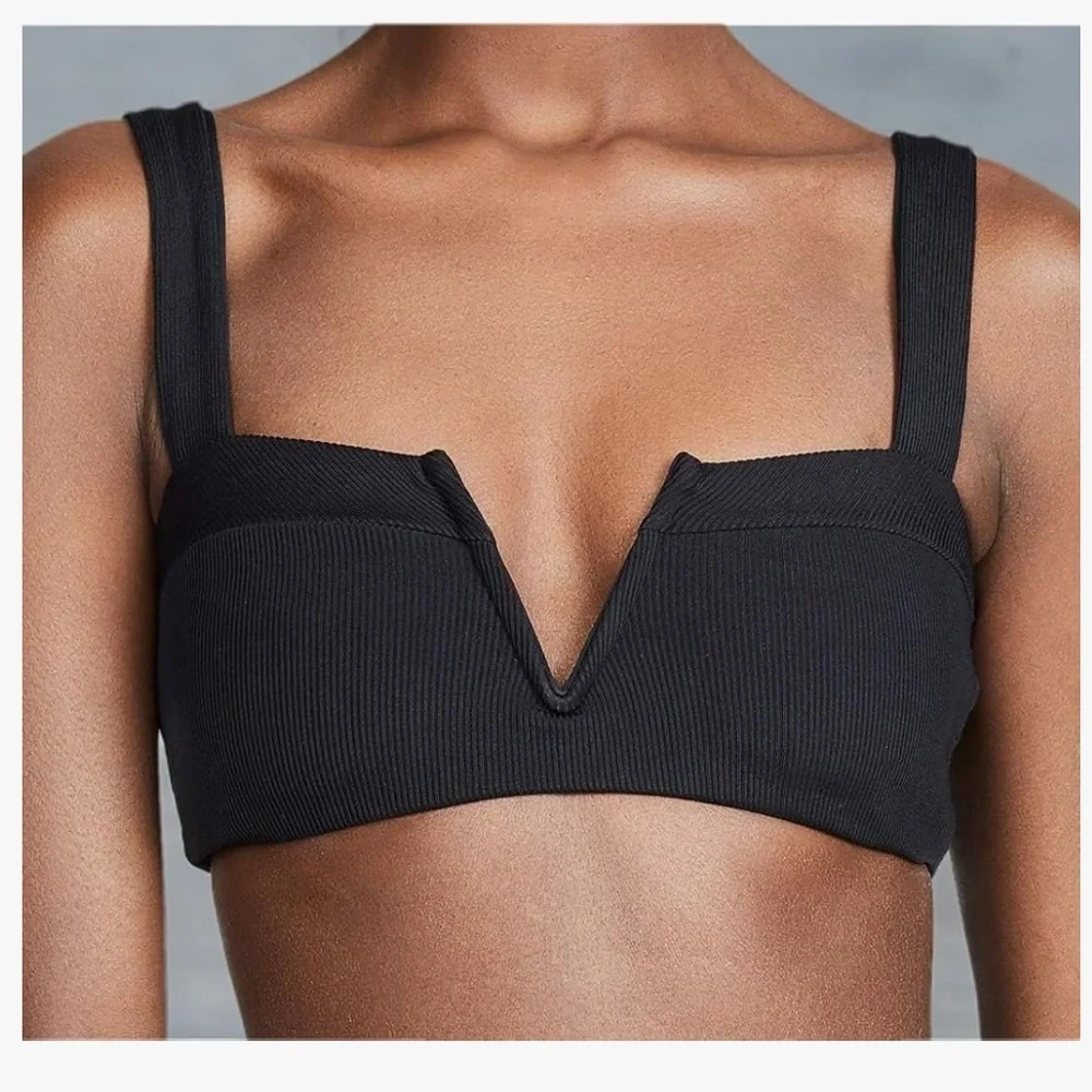 Lspace Ribbed Lee Lee Bikini Top‎ S Black